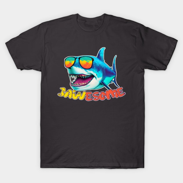 Jawsome! | Funny Shark Awesome Art T-Shirt by nonbeenarydesigns